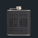 Best Man Gifts-Black Faux Leather Hip Flask<br><div class="desc">Elegant groomsman. and best man wedding gifts template. black vintage faux leather texture (image of leather printed on flask).</div>
