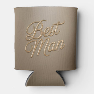 Best Man Gold Script Can Cooler