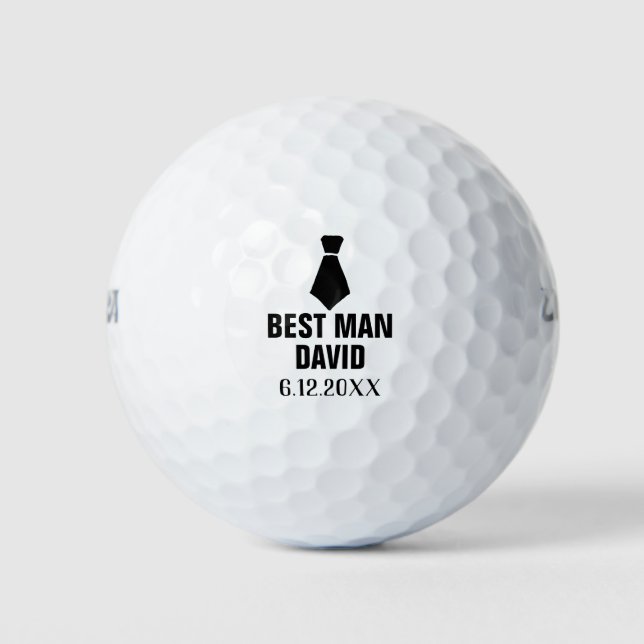 Best Man Grooms Man Men Gifts Party Favour Wedding Golf Balls (Front)