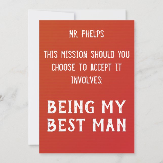 Best Man Invitation (Front)