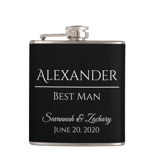 Best Man Liquor Flask Wedding Favour Gift (Front)
