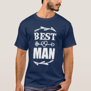 Best Man Matching Cute Arrow Heart Wedding Engagem T-Shirt