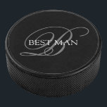 Best Man Monogram Hockey Puck<br><div class="desc">Make your own custom hockey puck. Personalise this design with your own text. You can further customise this design by selecting the "customise further" link if desired.</div>