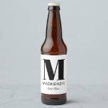 Best Man Monogram Name Beer Bottle Label<br><div class="desc">Modern typography minimalist monogram name design which can be changed to personalise. Perfect for thanking your Best Man or Groomsman for all their help and support in making your wedding amazing.</div>