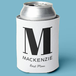 Best Man Monogram Name Can Cooler
