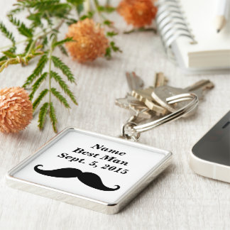 Best Man Moustache Premium Square Keychain