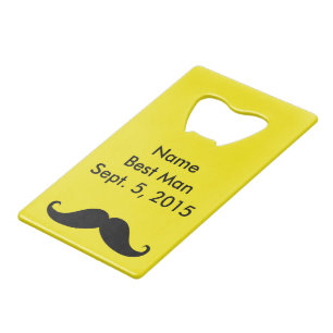 Best Man Moustache & Suit Credit Card Bottle Opene