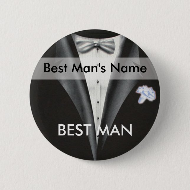 Best Man Name Tag Button (Front)