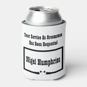 Best Man or Groomsman Invite Can Cooler