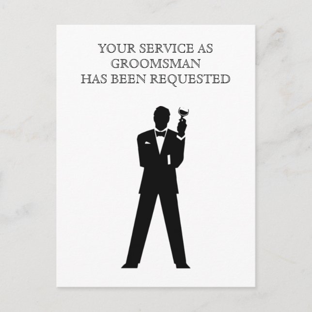 Best Man or Groomsman Postcard Invite (Front)