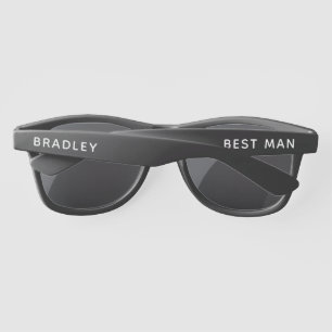 Best Man Personalised Name Modern Wedding Party Sunglasses