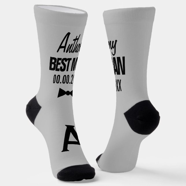Best Man personalised wedding favour socks gift (Angled)