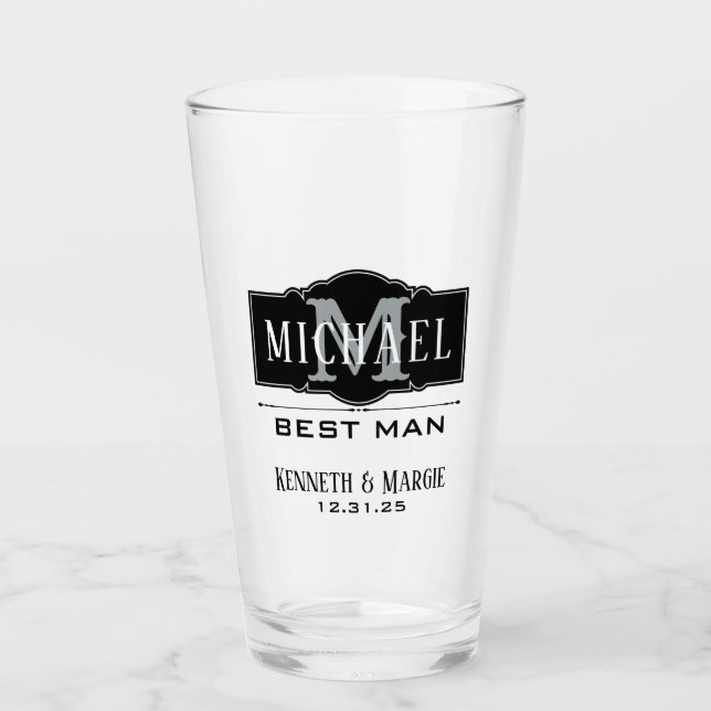 BEST MAN PERSONALIZED  GLASS (Front)