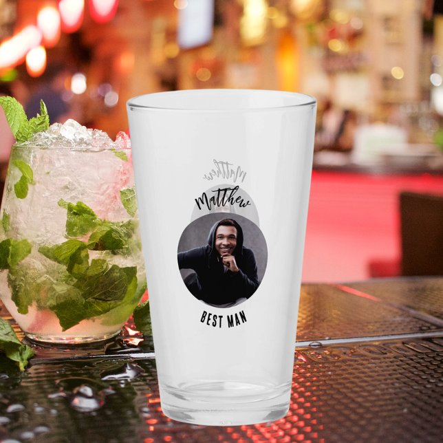 Best Man photo bachelor party Glass (Creator Uploaded)