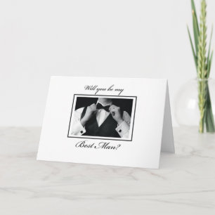 Best Man Request Black, White Invitation