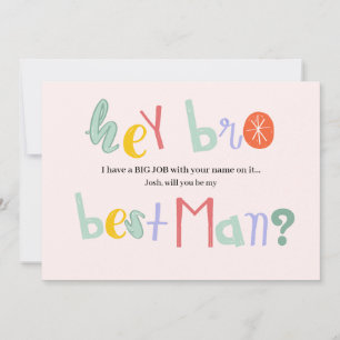 Best Man Request Cards (You pick background colour