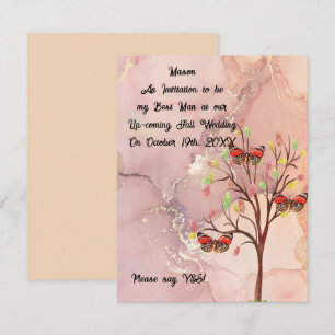 Best Man Request Fall Wedding Card
