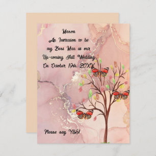 Best Man Request Fall Wedding Card