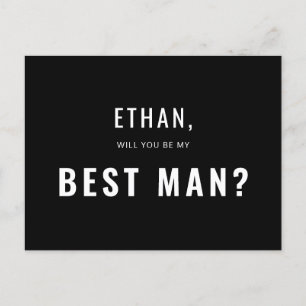 Best Man Request Modern Simple Invitation Postcard