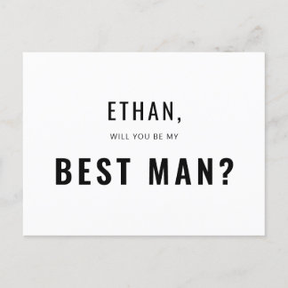 Best Man Request Modern Simple Invitation Postcard