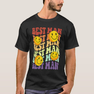 best man retro smile face wedding celebration bach T-Shirt