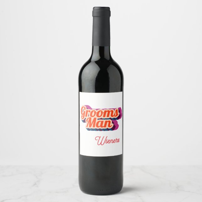 Best Man | Script Style Custom Wedding Wine Label (Front)