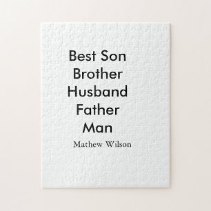 Best man son husband dad quotes add name text jigsaw puzzle