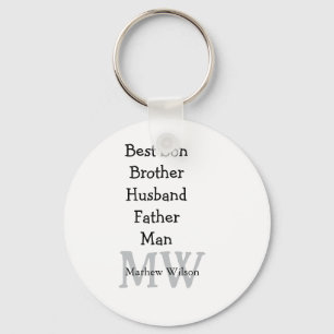 Best man son husband dad quotes add name text key ring