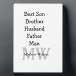 Best man son husband dad quotes add name text plaque<br><div class="desc">design</div>