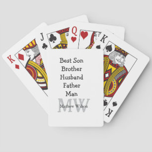 Best man son husband dad quotes add name text playing cards