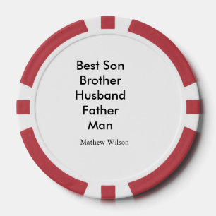 Best man son husband dad quotes add name text poker chips