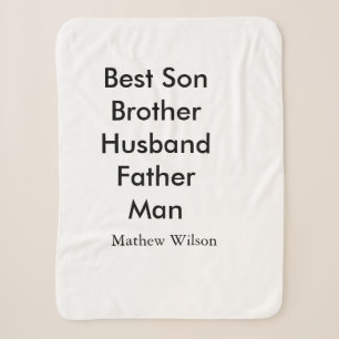 Best man son husband dad quotes add name text sherpa blanket