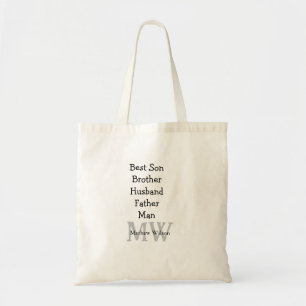 Best man son husband dad quotes add name text tote bag
