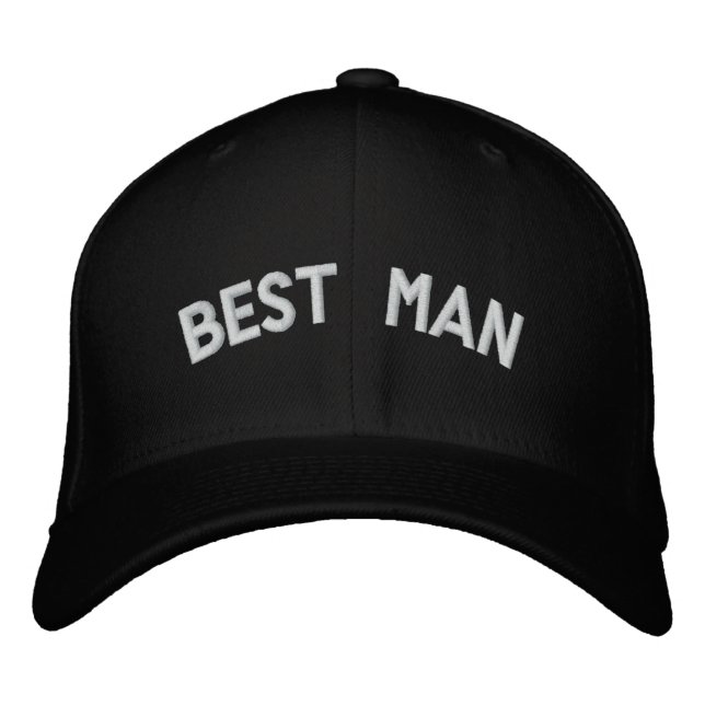 Best man text embroidered hat (Front)
