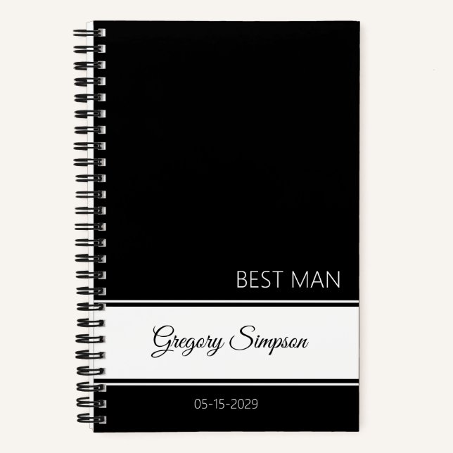 Best Man Thank You Journal Modern Name (Front)