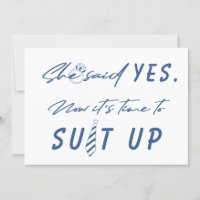 Best Man time to suit up funny script proposal