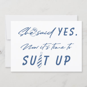Best Man time to suit up funny script proposal Invitation