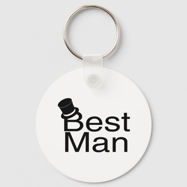 Best Man Top Hat Key Ring (Front)