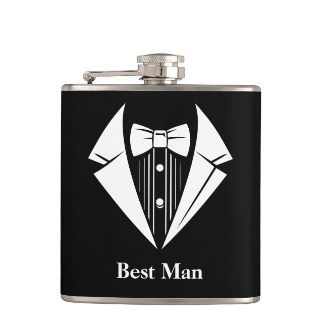 Best Man Vinyl Wrapped Flask (Front)