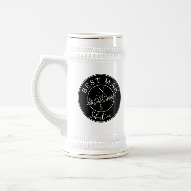 Best Man Wedding Beer Stein (Left)