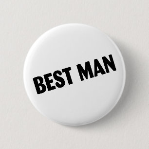 Best Man Wedding Black 6 Cm Round Badge