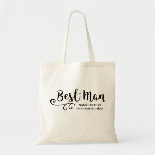 Best Man Wedding   Cool Modern Script Typography Tote Bag