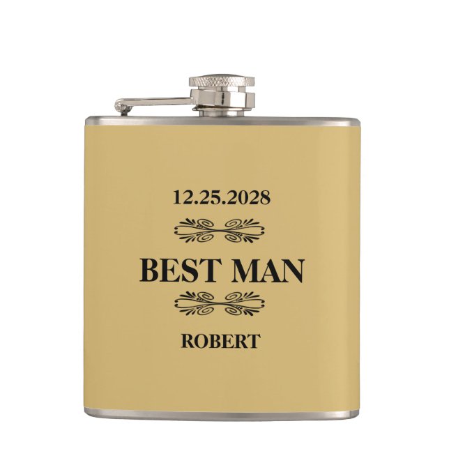 Best Man Wedding Hip Flask (Front)