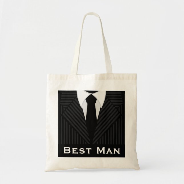 Best Man Wedding Party Attendant Budget Tote Bags (Front)