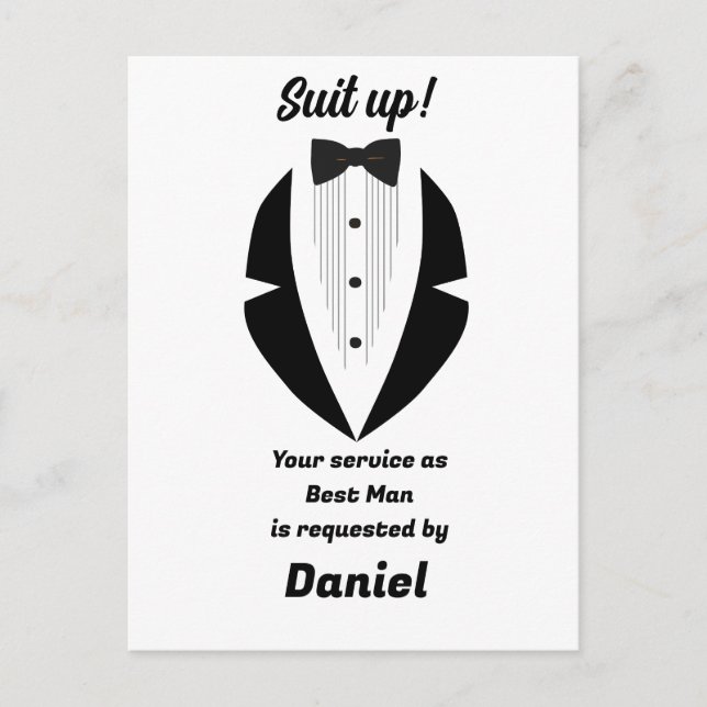 Best Man Wedding Proposal  Postcard (Front)