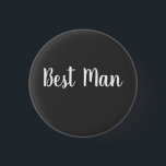 Best Man's Wedding Day Party Gift Casual Black 3 Cm Round Badge<br><div class="desc">Wedding Day Best Man's Black Wedding Day Party Gift button.</div>