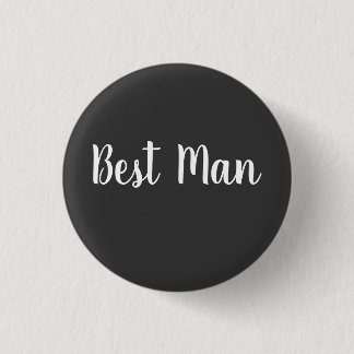 Best Man's Wedding Day Party Gift Casual Black 3 Cm Round Badge