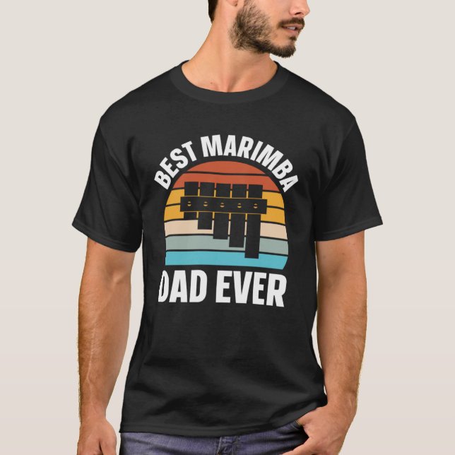 Best Marimba Dad Instrument Musician Retro T-Shirt (Front)