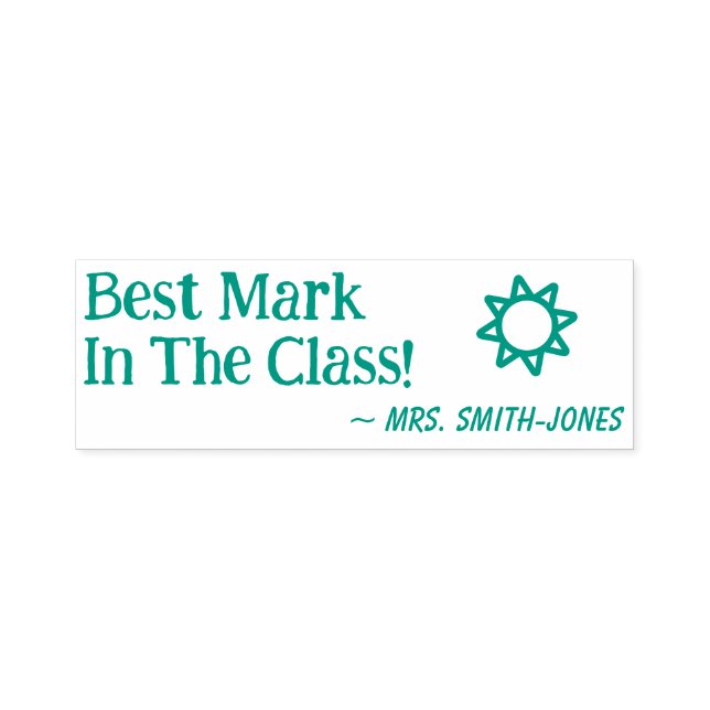 "Best Mark In The Class!" Grading Rubber Stamp (Design)
