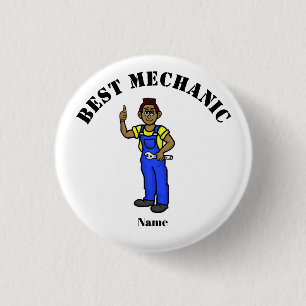 Best Mechanic Button - Black or African American 